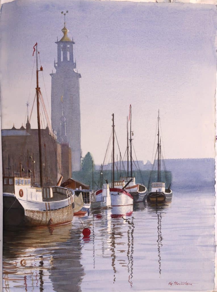 Akvarell av Kaj Bernstone Stockholm